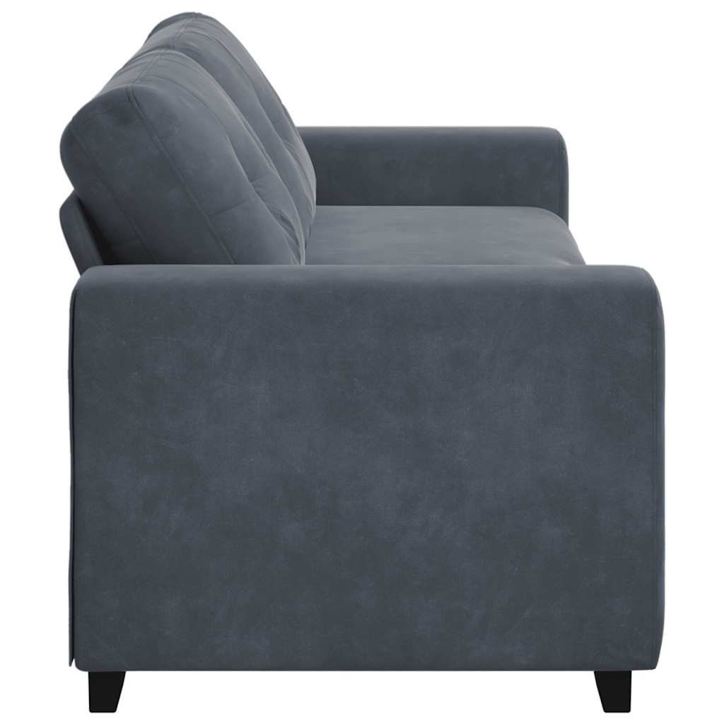 3-Sitzer-Sofa Dunkelgrau 220x78x80 cm Samt