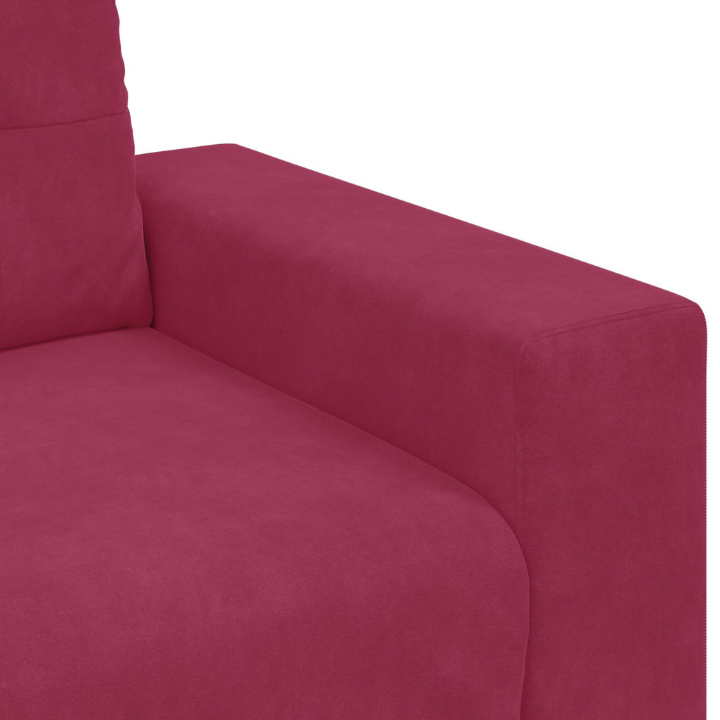 3-Sitzer-Sofa Weinrot 220 cm Samt