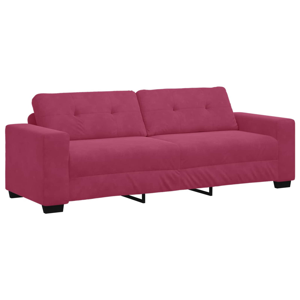 3-Sitzer-Sofa Weinrot 220 cm Samt