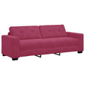3-Sitzer-Sofa Weinrot 220 cm Samt