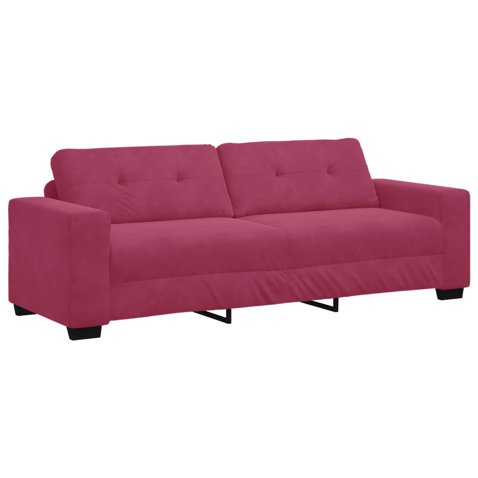 3-Sitzer-Sofa Weinrot 220 cm Samt