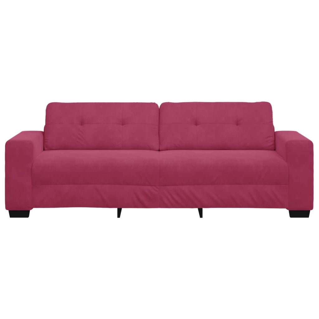 3-Sitzer-Sofa Weinrot 220 cm Samt