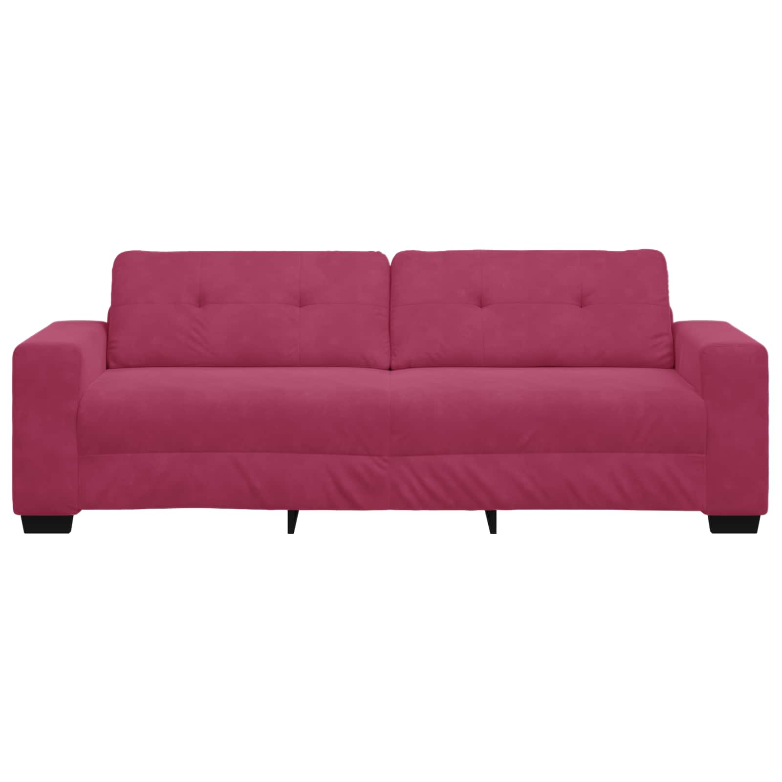 3-Sitzer-Sofa Weinrot 220 cm Samt