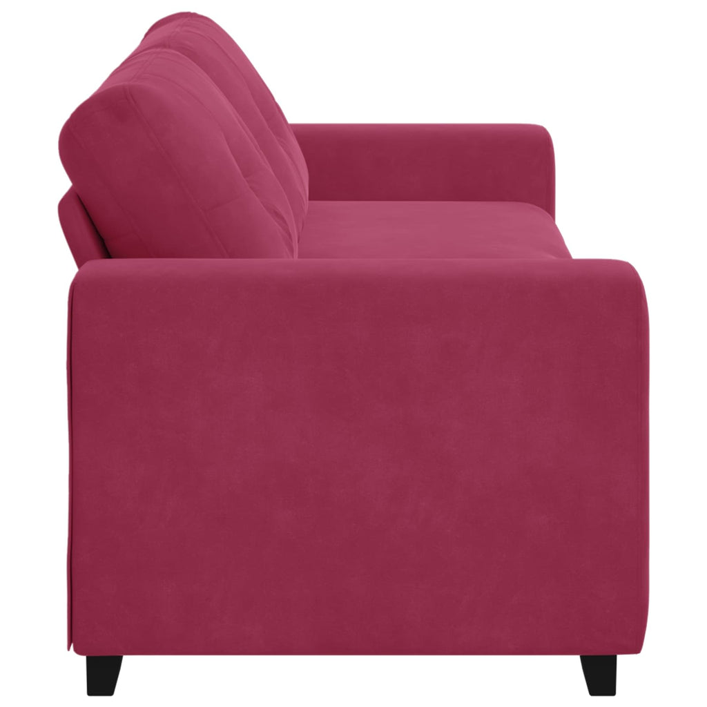 3-Sitzer-Sofa Weinrot 220 cm Samt