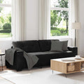 3-Sitzer-Sofa Schwarz 220x78x80 cm Samt