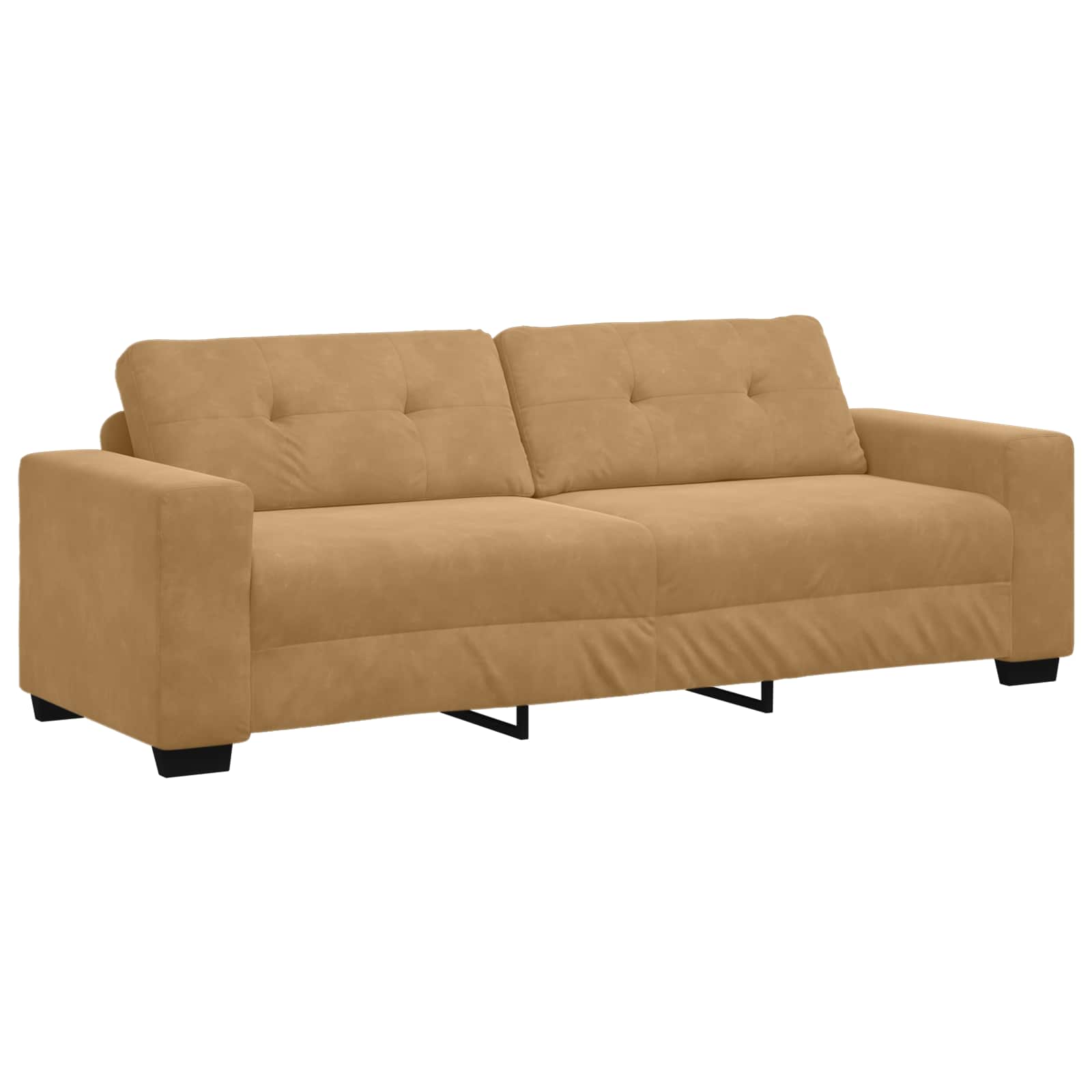 3-Sitzer-Sofa Braun 220 cm Samt