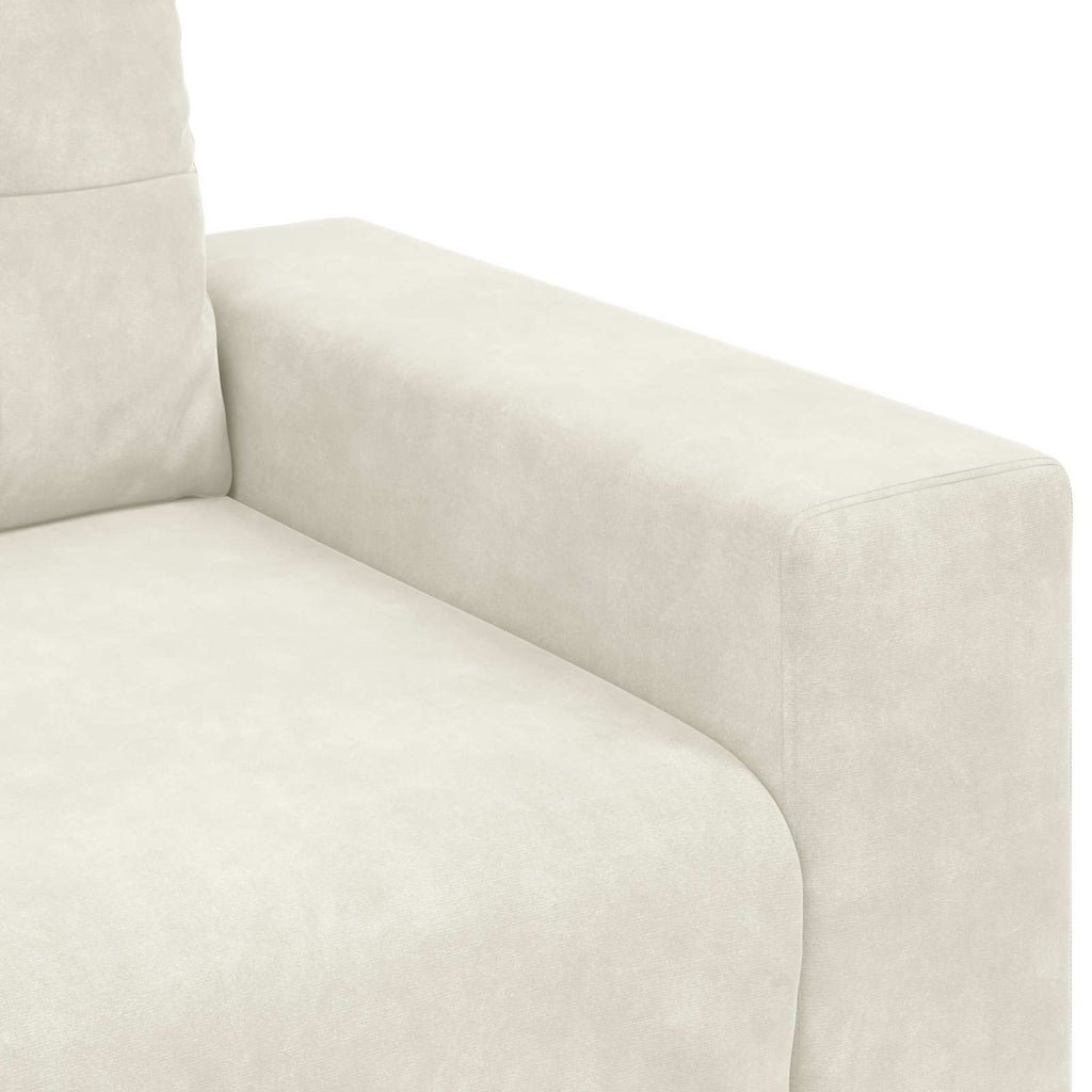 3-Sitzer-Sofa Creme 220 cm Samt