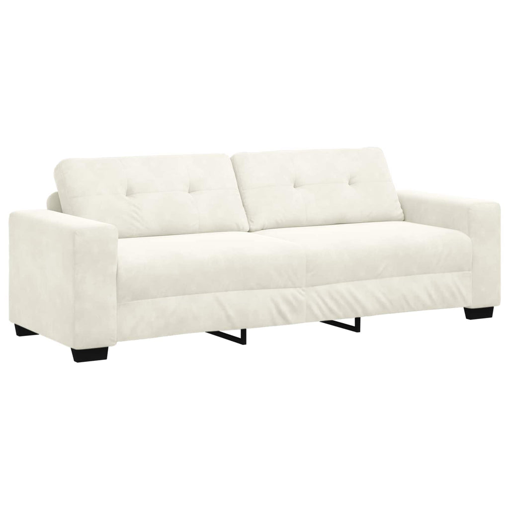 3-Sitzer-Sofa Creme 220 cm Samt
