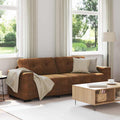 3-Sitzer-Sofa Braun 220 cm Kunstleder