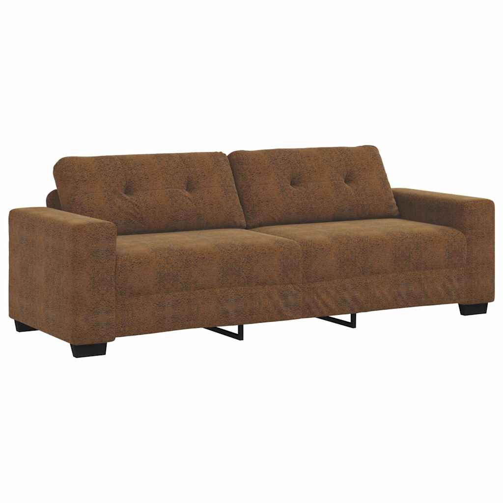 3-Sitzer-Sofa Braun 220 cm Kunstleder