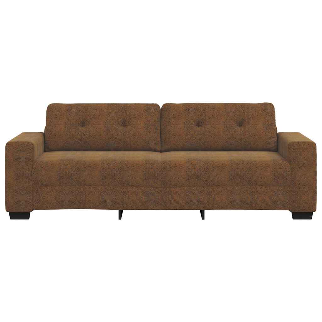 3-Sitzer-Sofa Braun 220 cm Kunstleder