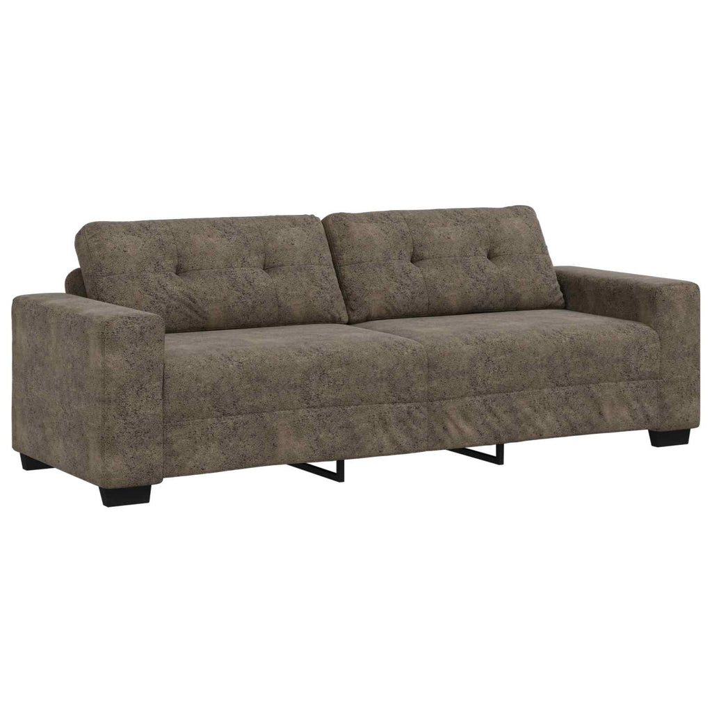 3-Sitzer-Sofa Dunkelgrau 220 cm Kunstleder