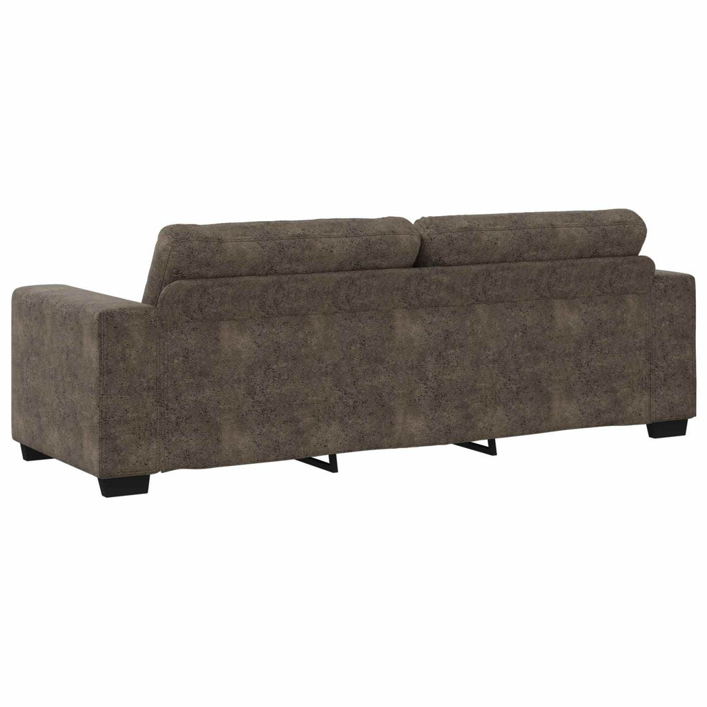3-Sitzer-Sofa Dunkelgrau 220 cm Kunstleder