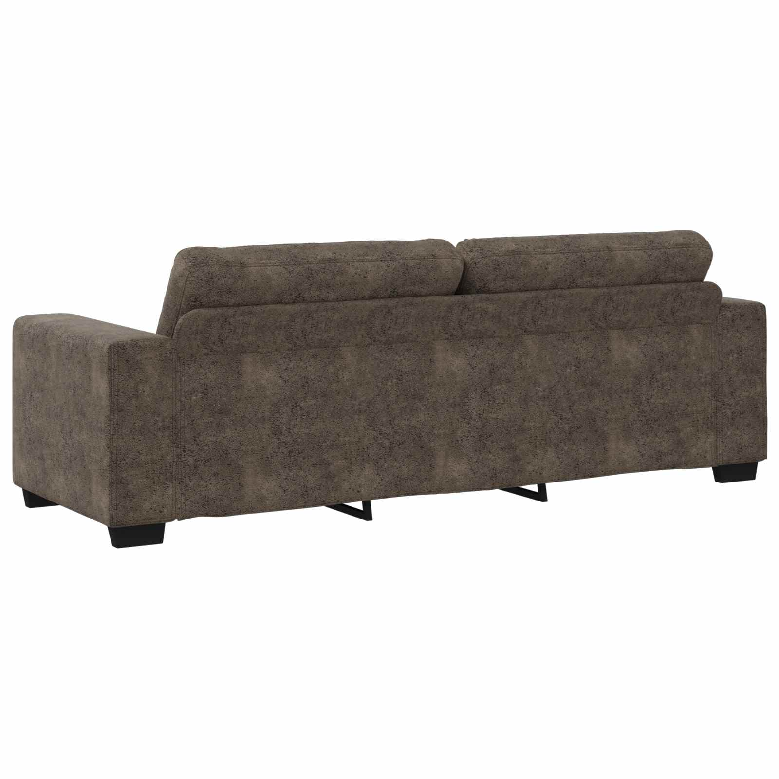3-Sitzer-Sofa Dunkelgrau 220 cm Kunstleder