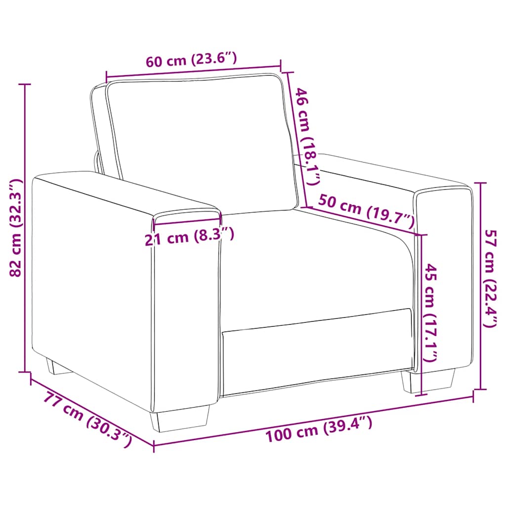 Sessel Schwarz 100x77x82 cm Stoff