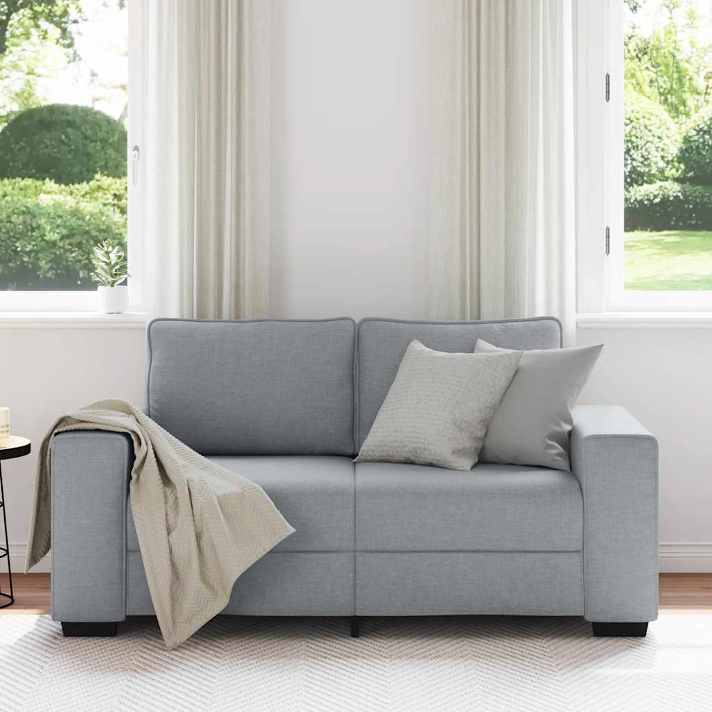 2-Sitzer-Sofa Hellgrau 160x77x82 cm Stoff