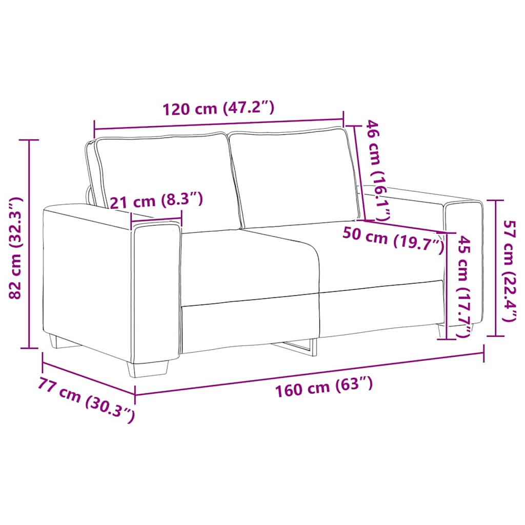 2-Sitzer-Sofa Weinrot 160x77x82 cm Stoff