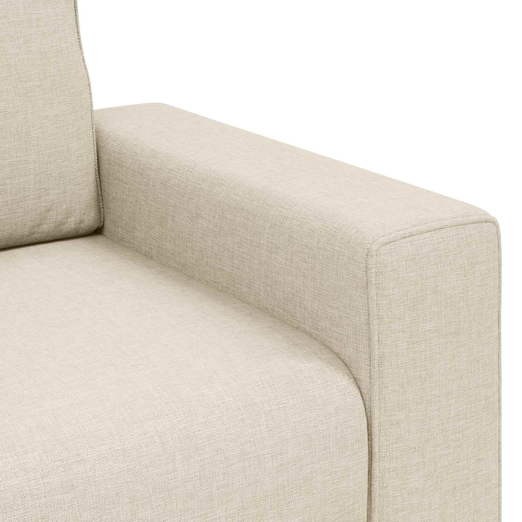 2-Sitzer Sofa Beige 160 cm Leinenmischgewebe