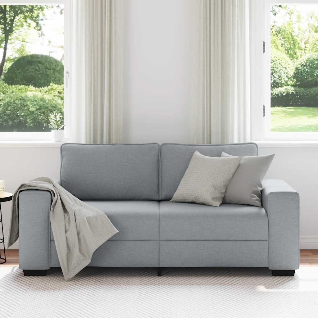 2-Sitzer-Sofa Hellgrau 180x77x82 cm Stoff