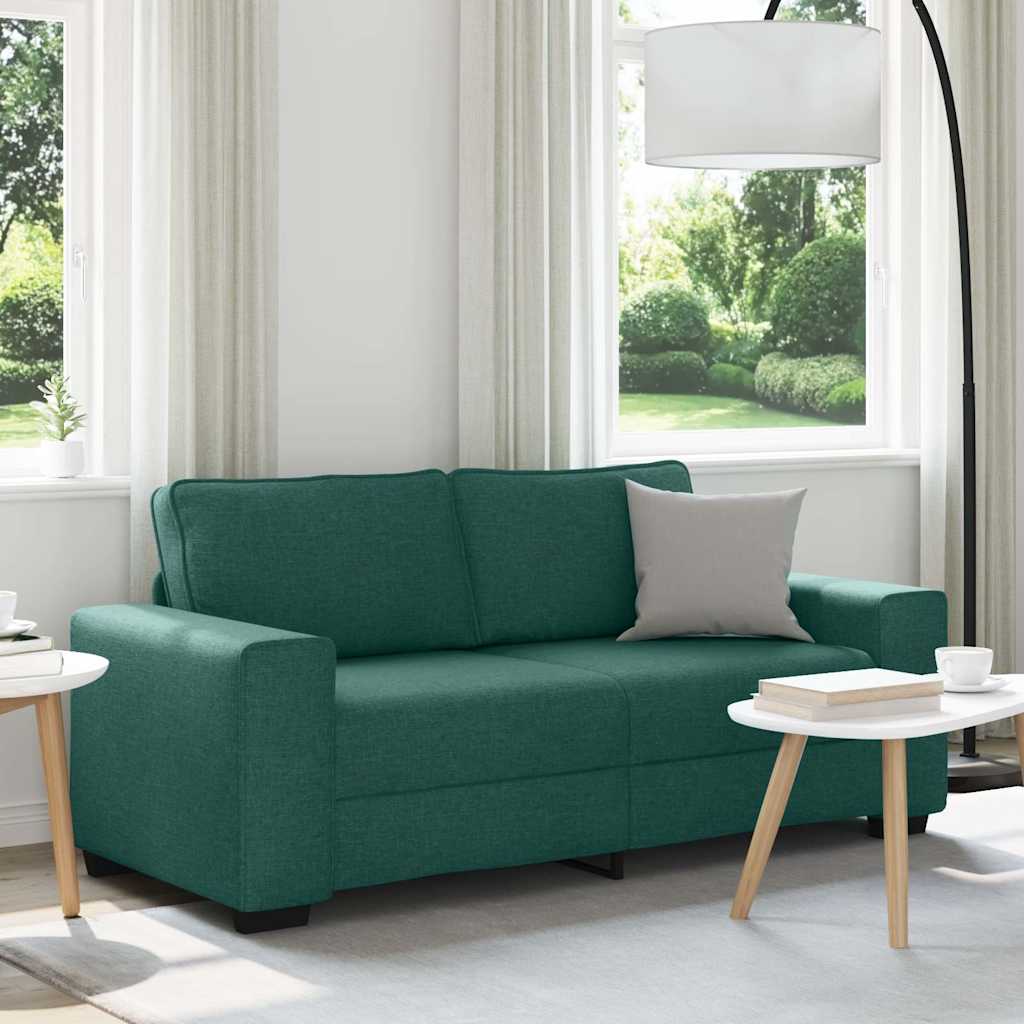 2-Sitzer-Sofa Dunkelgrün 180x77x82 cm Stoff