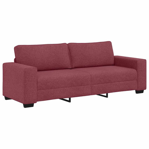 3-Sitzer-Sofa Weinrot 220x77x82 cm Stoff