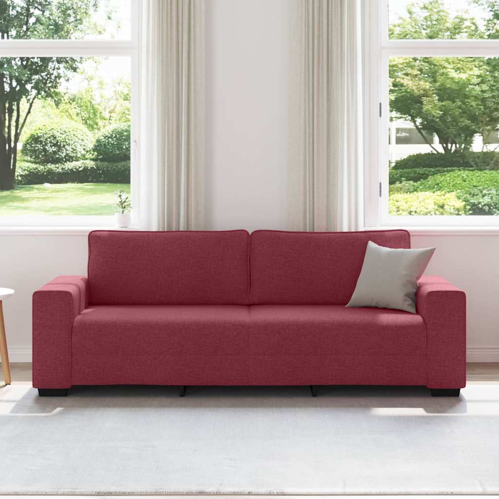 3-Sitzer-Sofa Weinrot 220x77x82 cm Stoff