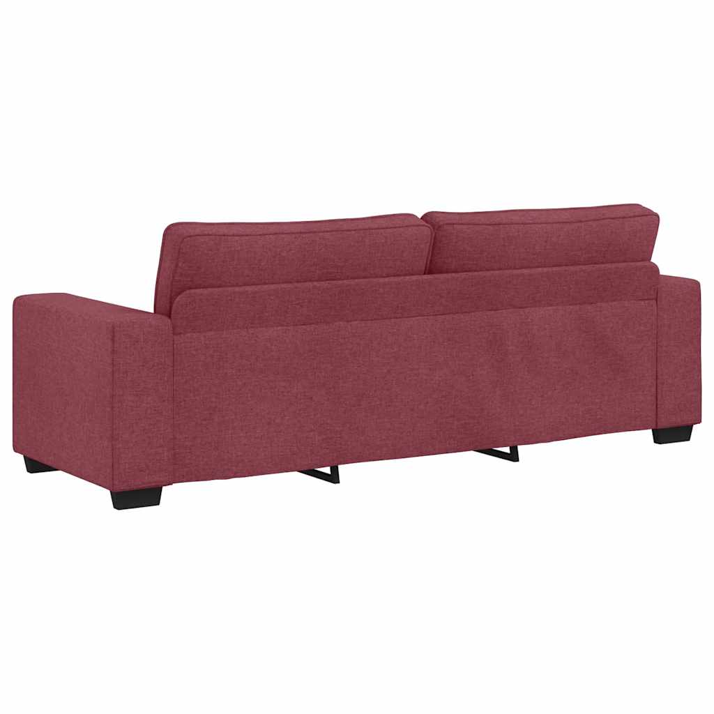 3-Sitzer-Sofa Weinrot 220x77x82 cm Stoff