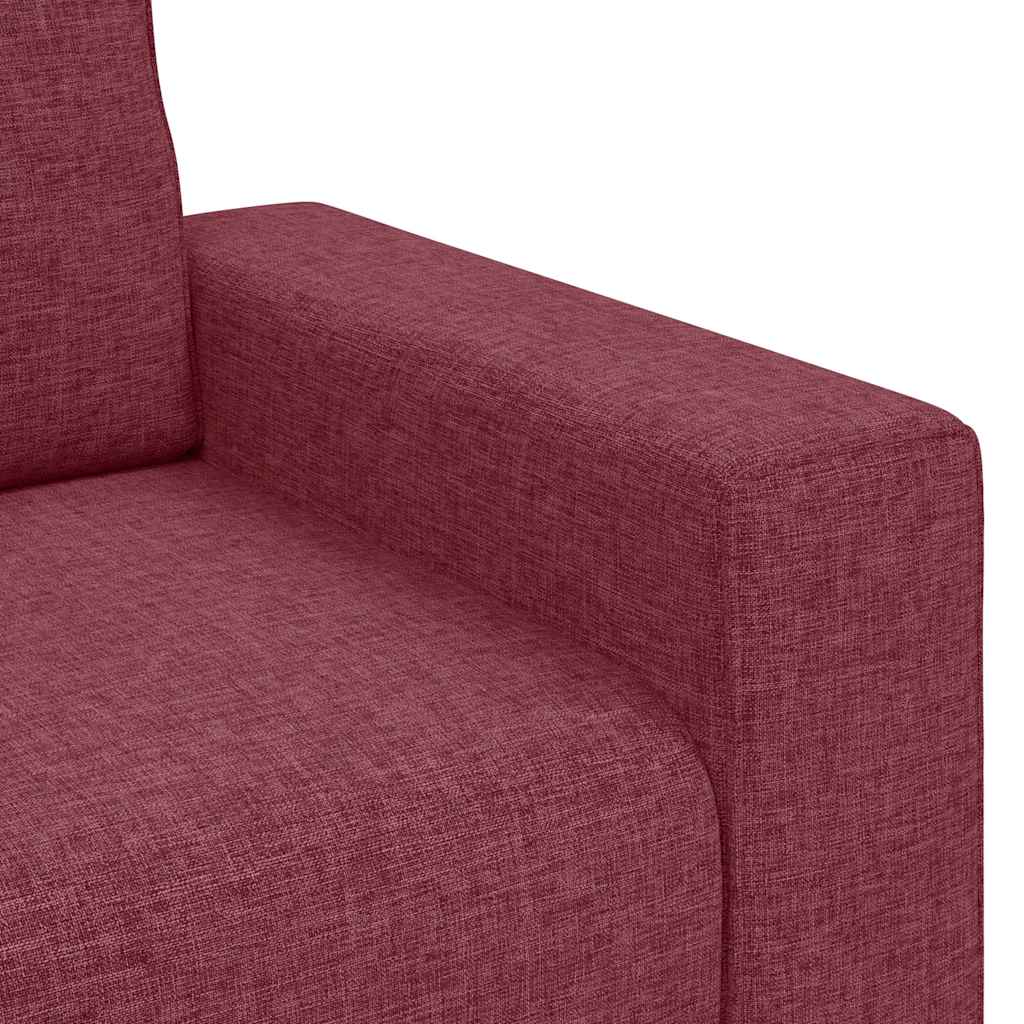 3-Sitzer-Sofa Weinrot 220x77x82 cm Stoff