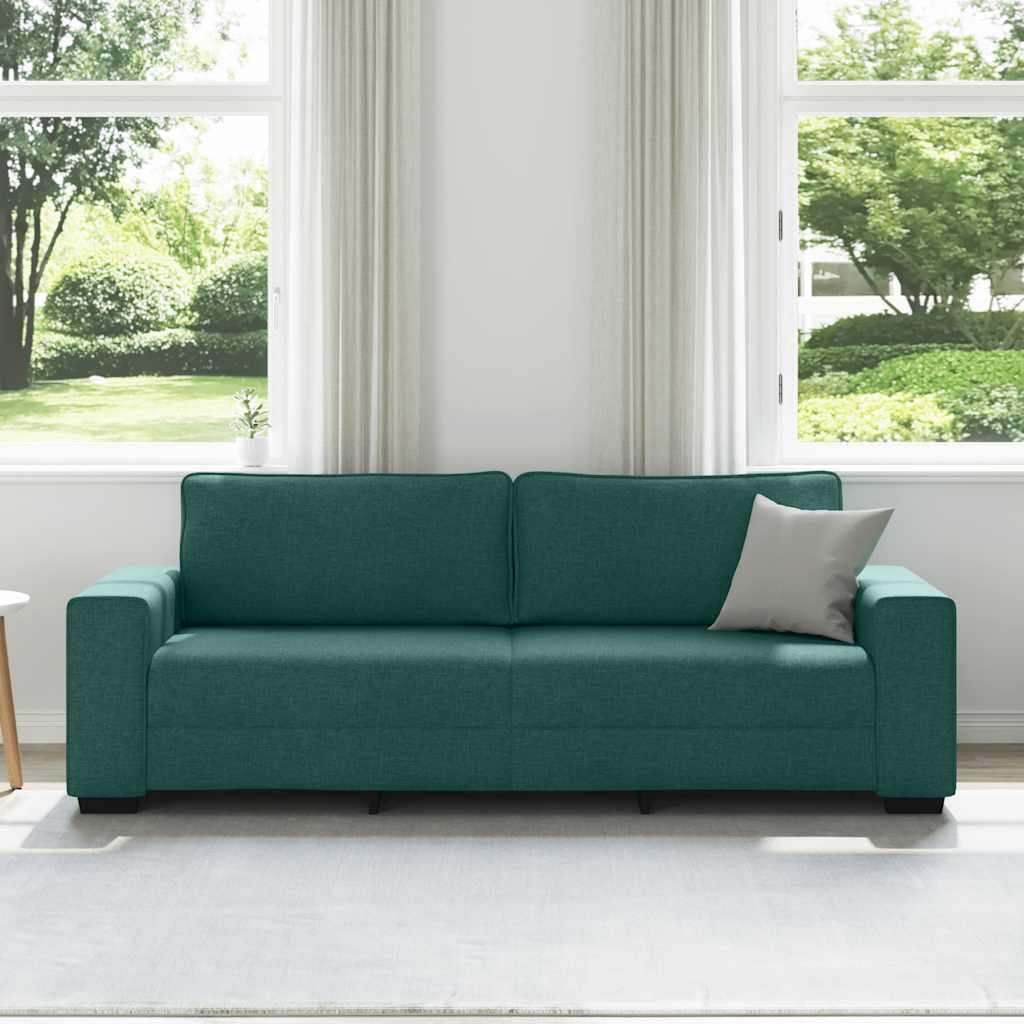 3-Sitzer-Sofa Dunkelgrün 220x77x82 cm Stoff
