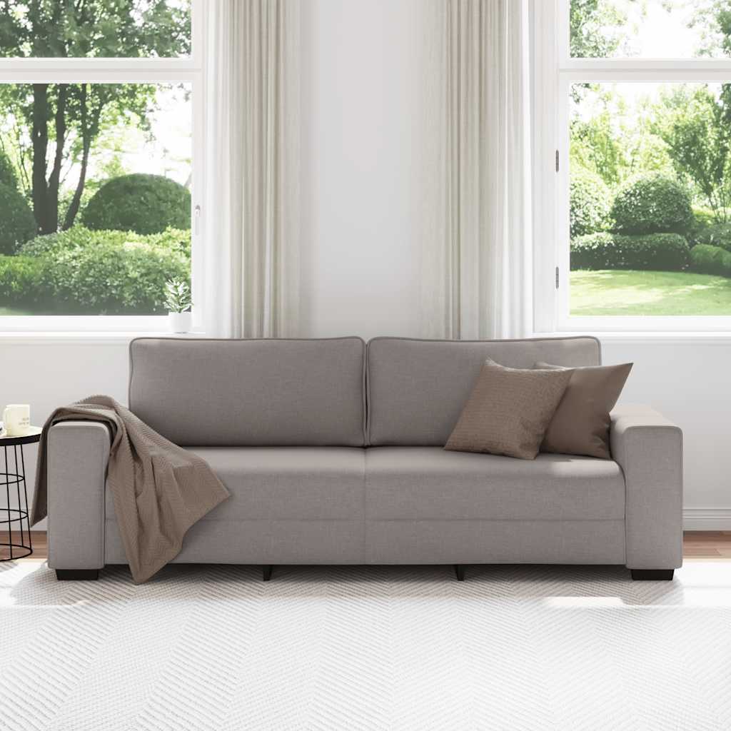 3-Sitzer-Sofa Taupe 220x77x82 cm Stoff