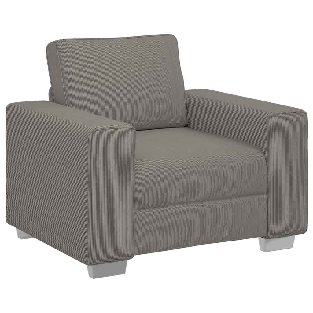 Sessel Hellgrau 100x77x82 cm Cordstoff