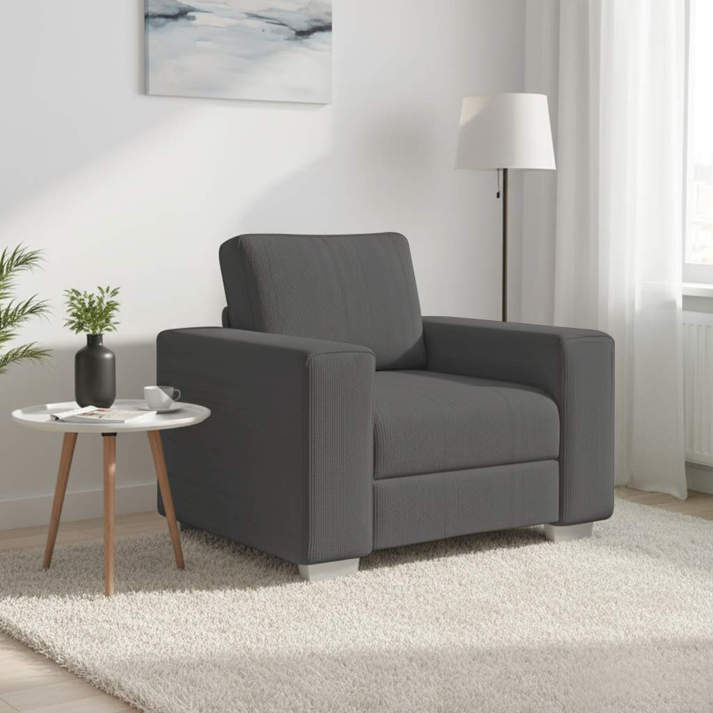 Sessel Dunkelgrau 100x77x82 cm Cordstoff