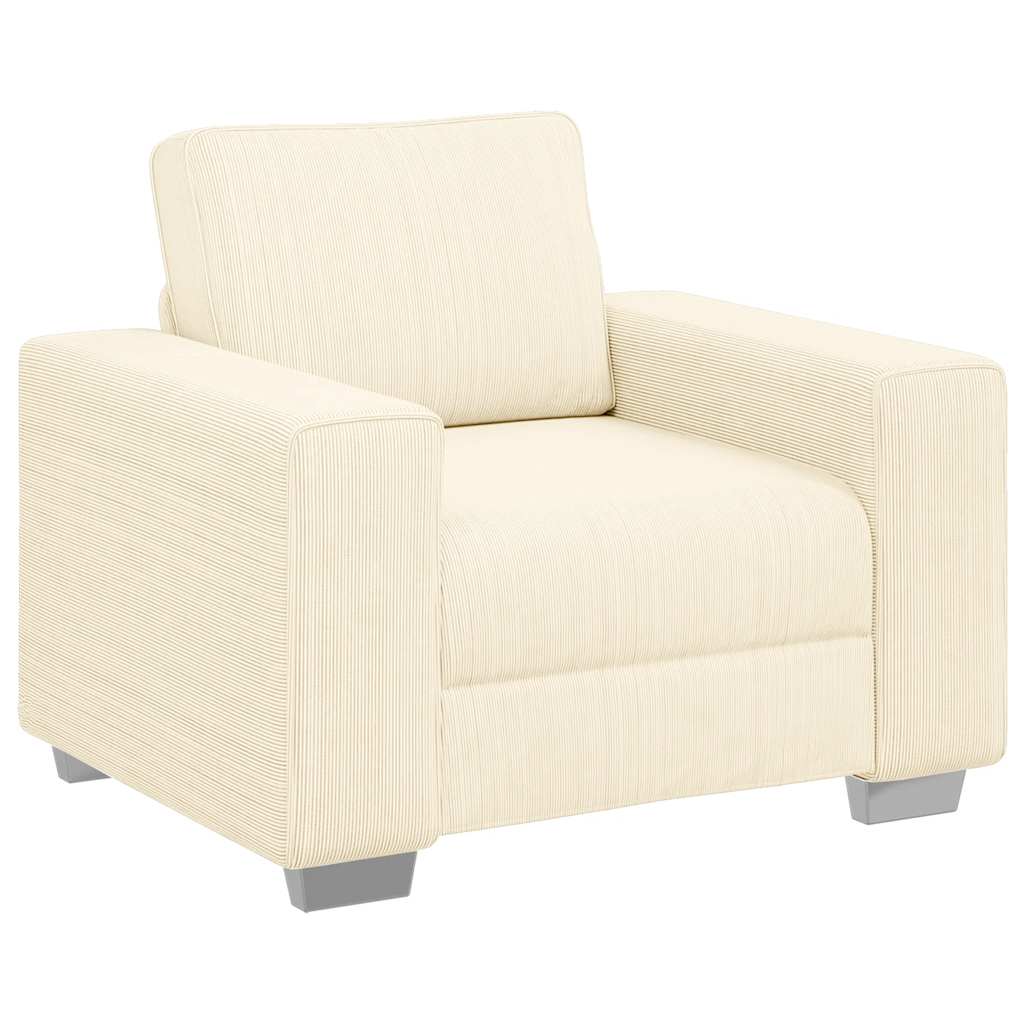 Sessel Creme 100x77x82 cm Cordstoff