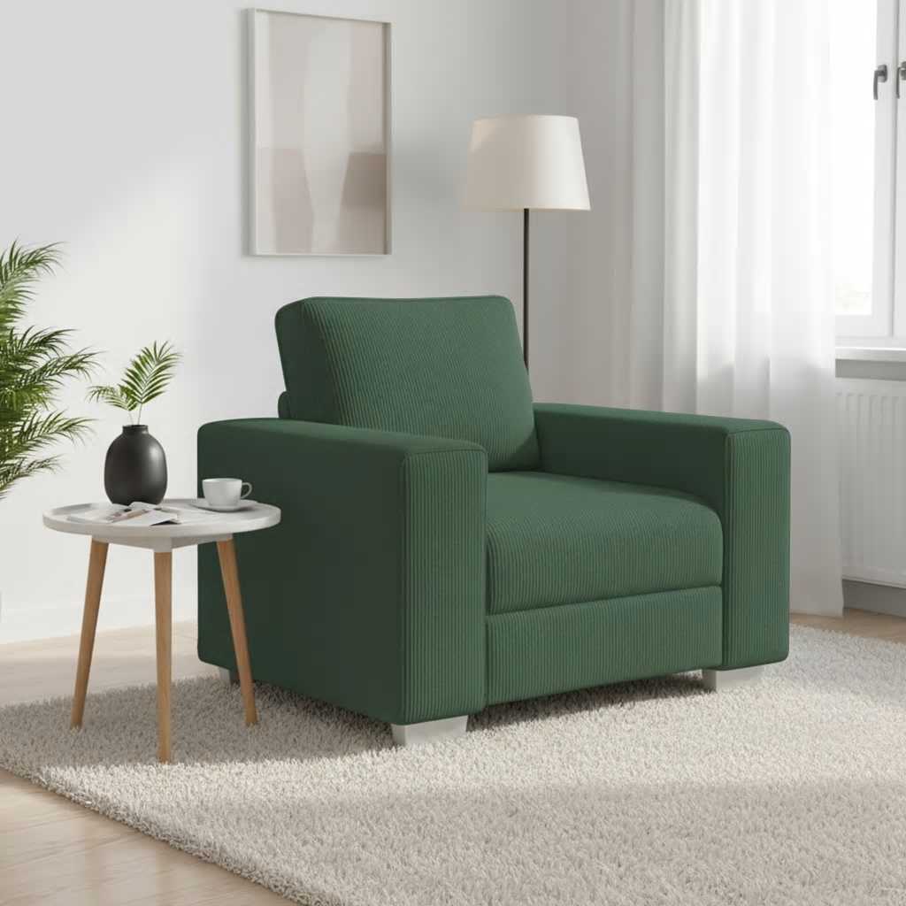 Sessel Dunkelgrün 100x77x82 cm Cordstoff