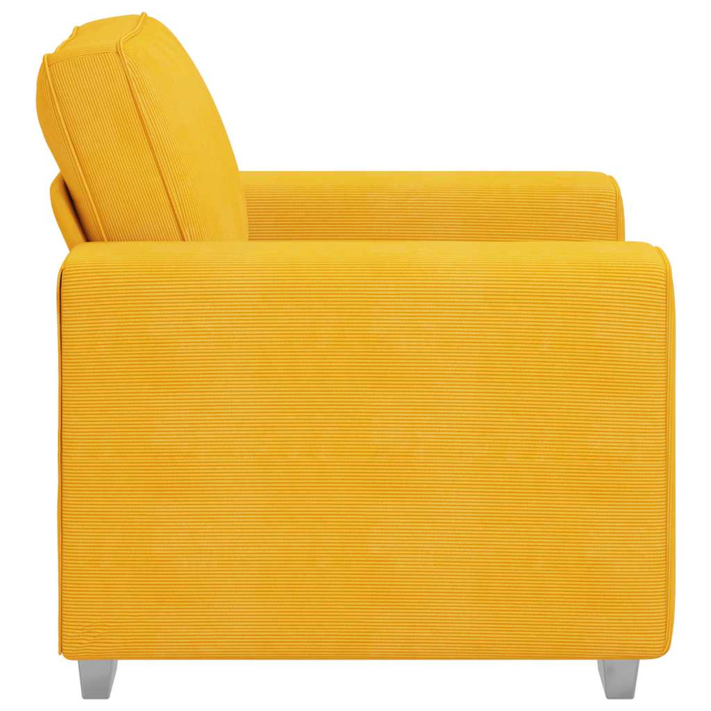 Sessel Hellgelb 100x77x82 cm Cordstoff
