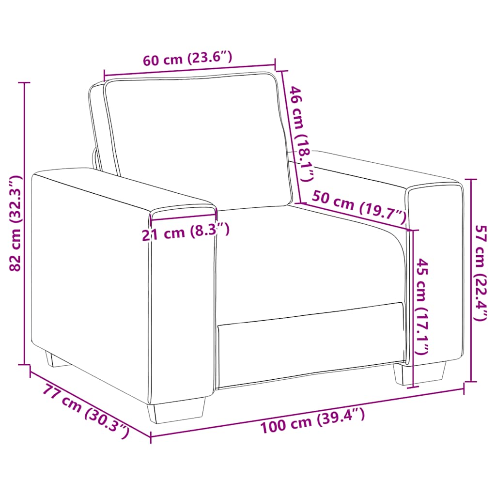 Sessel Hellgelb 100x77x82 cm Cordstoff
