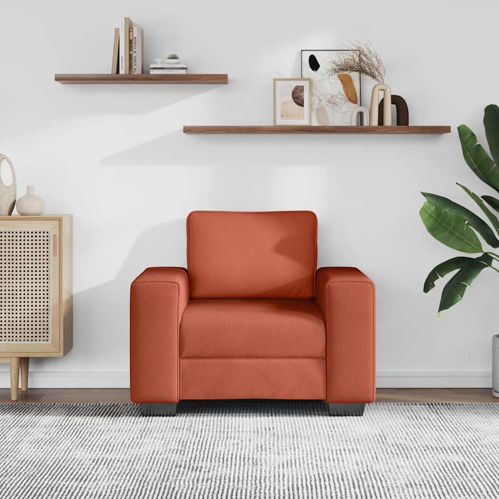 Sessel Rot Orange 100x77x82 cm Cordstoff