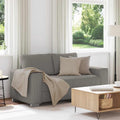 Zweisitzer-Sofa Hellgrau 160x77x82 cm Cordstoff