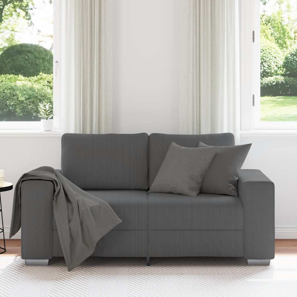 Zweisitzer-Sofa Dunkelgrau 160x77x82 cm Cordstoff