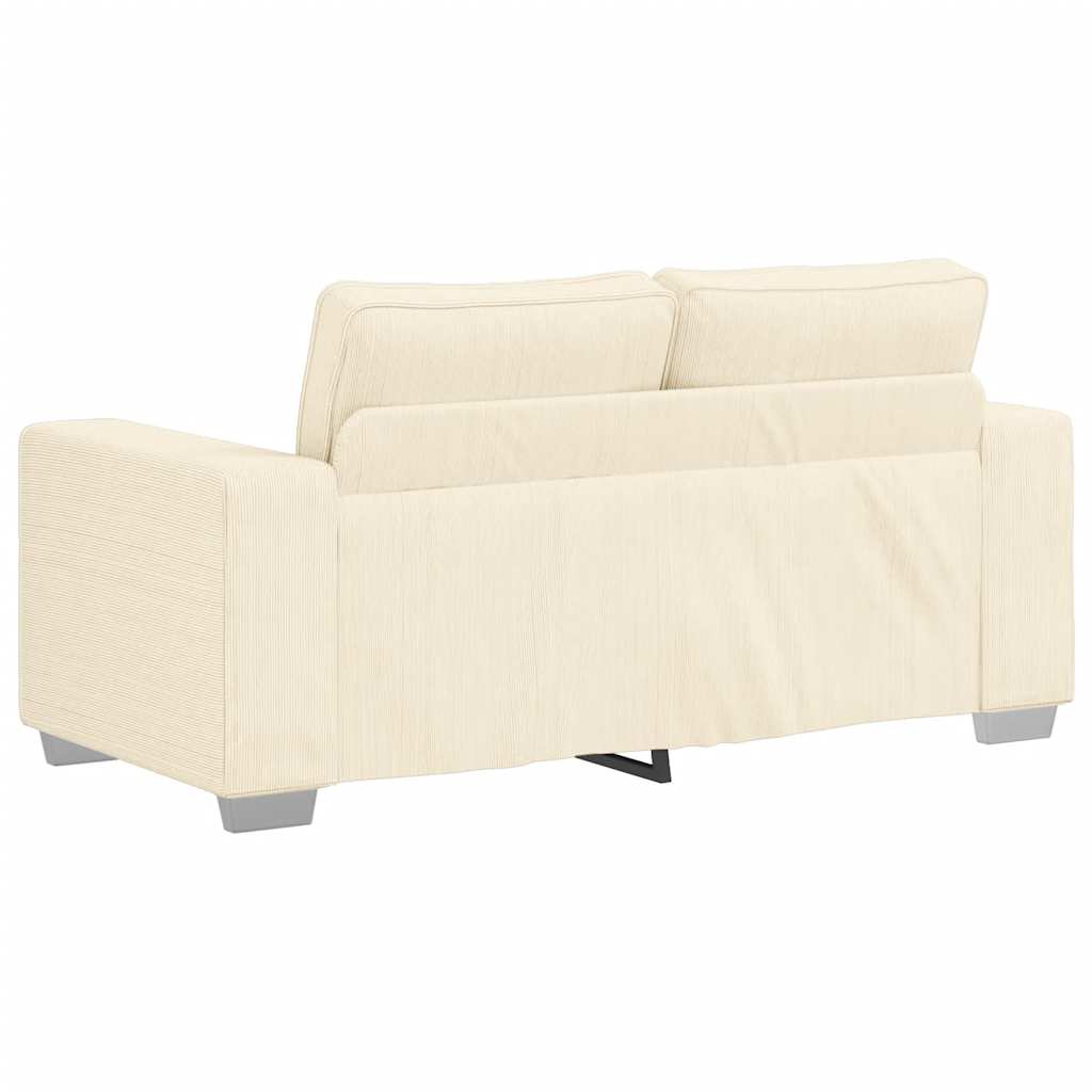 Zweisitzer-Sofa Creme 160x77x82 cm Cordstoff