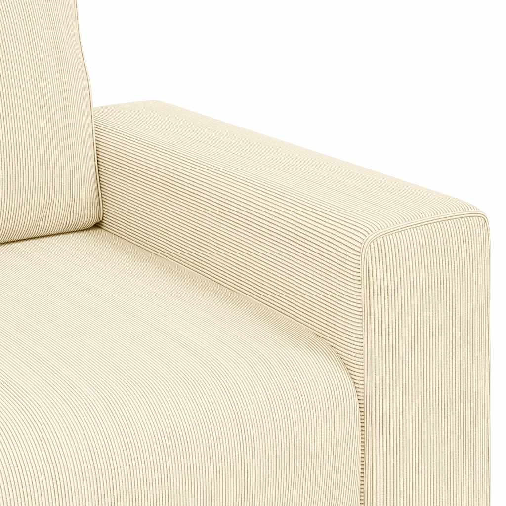 Zweisitzer-Sofa Creme 160x77x82 cm Cordstoff