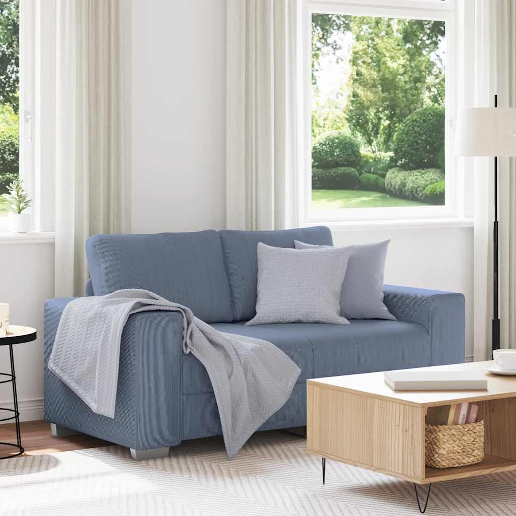 Zweisitzer-Sofa Blau 160x77x82 cm Cordstoff