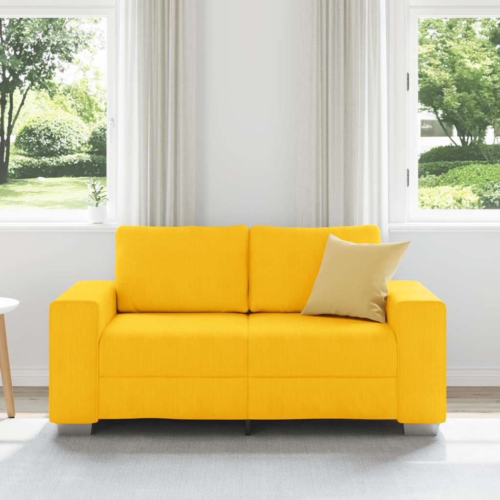 Zweisitzer-Sofa Hellgelb 160x77x82 cm Cordstoff