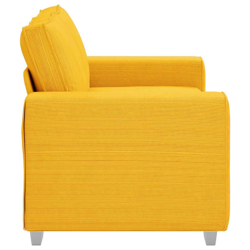 Zweisitzer-Sofa Hellgelb 160x77x82 cm Cordstoff