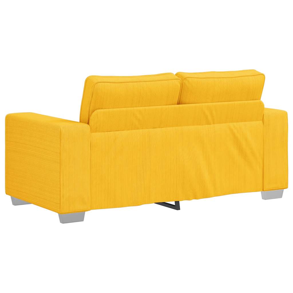 Zweisitzer-Sofa Hellgelb 160x77x82 cm Cordstoff