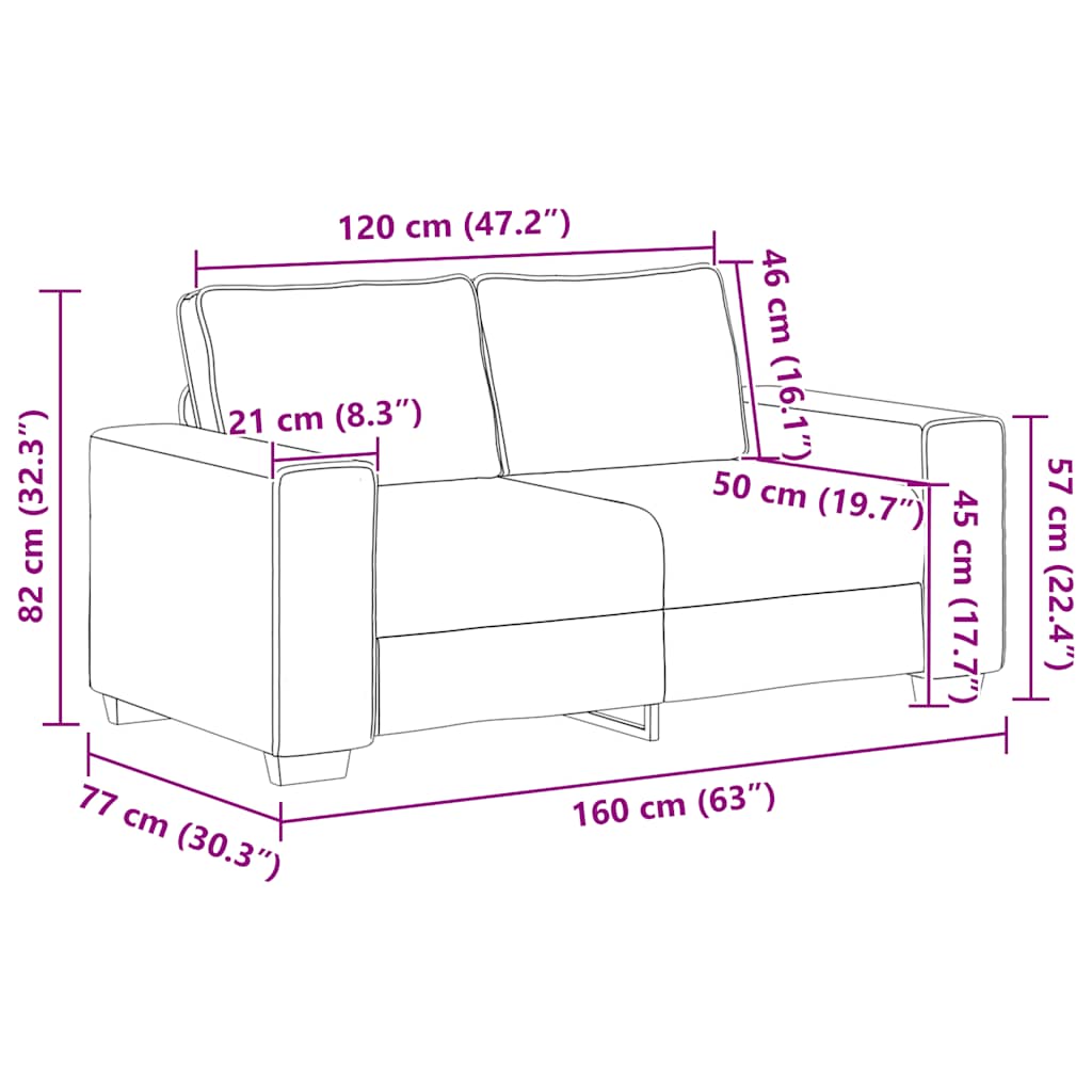 Zweisitzer-Sofa Hellgelb 160x77x82 cm Cordstoff