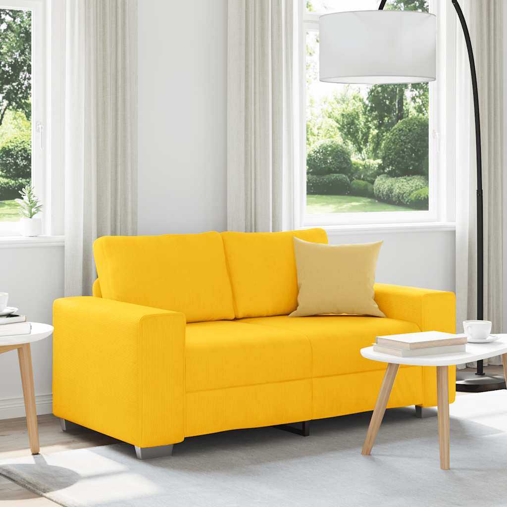 Zweisitzer-Sofa Hellgelb 160x77x82 cm Cordstoff