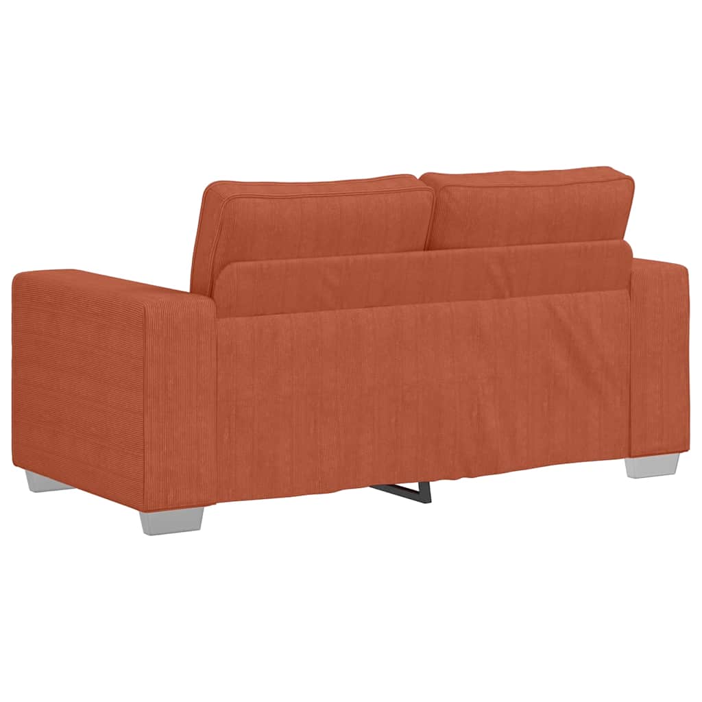 Zweisitzer-Sofa Rot Orange 160x77x82 cm Cordstoff