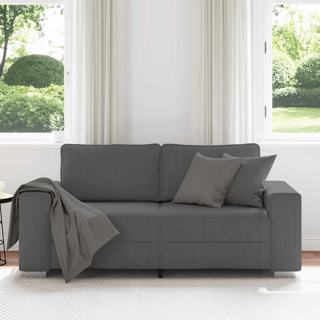 Zweisitzer-Sofa Dunkelgrau 180x77x82 cm Cordstoff