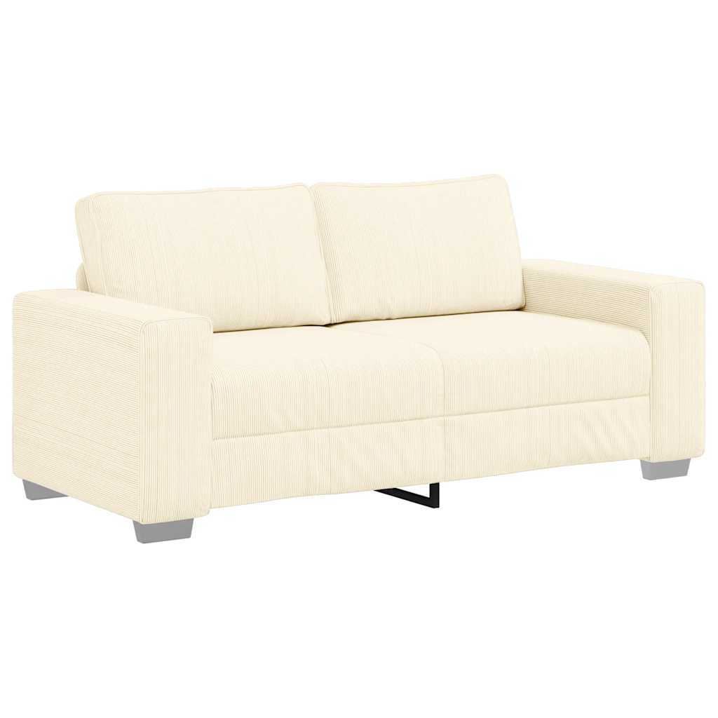 Zweisitzer-Sofa Creme 180x77x82 cm Cordstoff